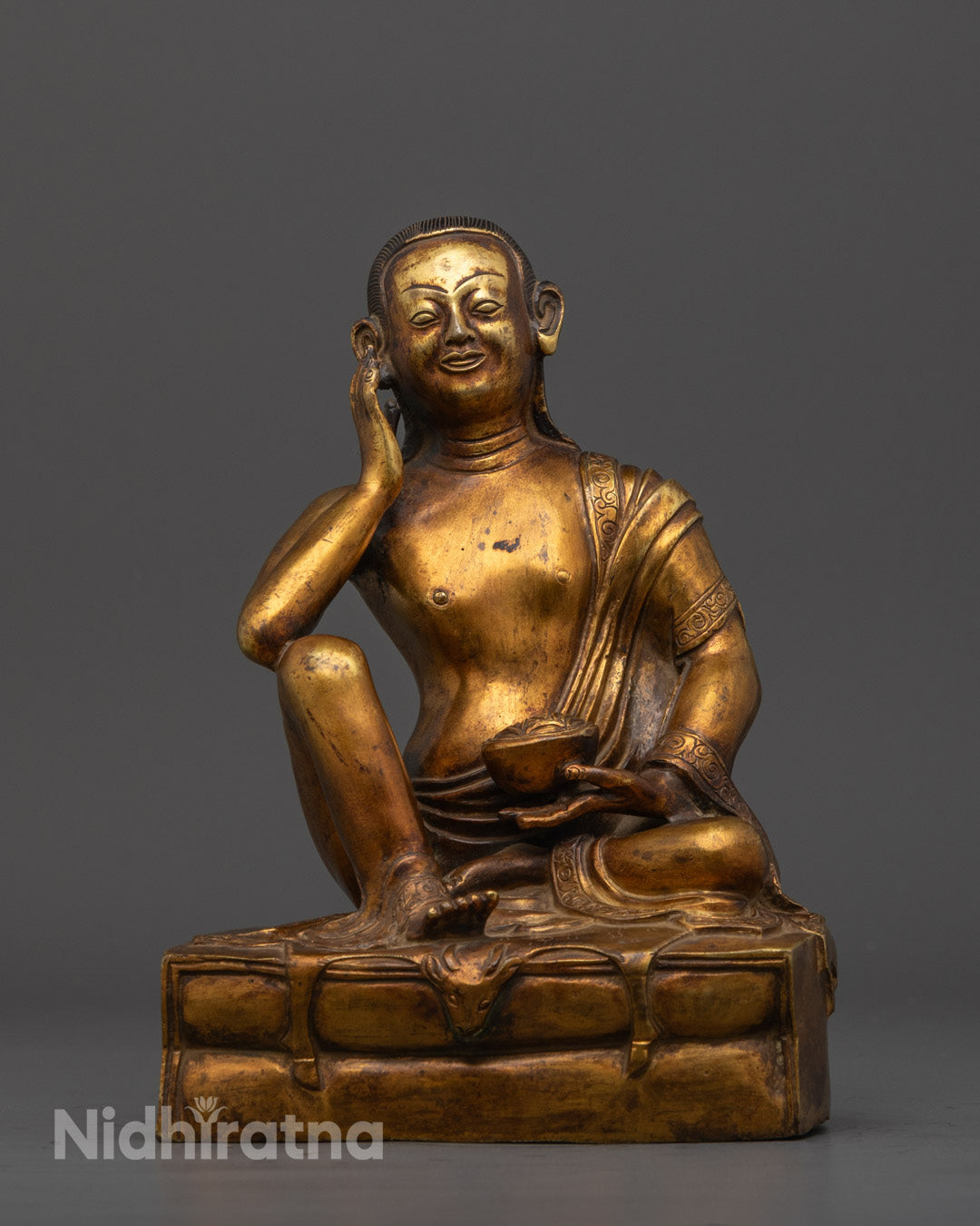 Antique Milarepa Statue | Tibetan Buddhist Sculpture