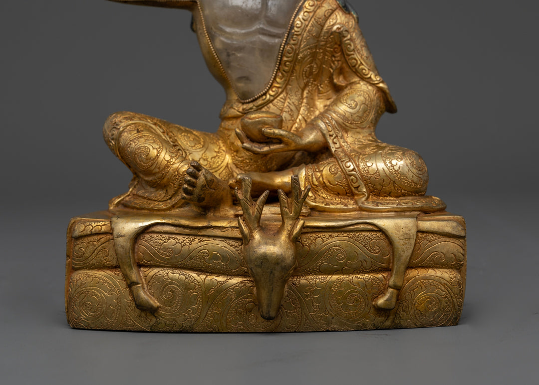 Crystal Milarepa Statue for Your Spiritual Practice