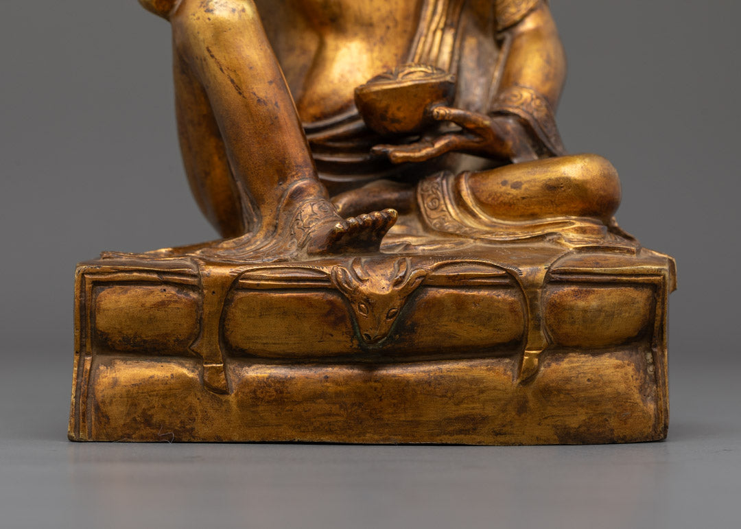 Antique Milarepa Statue | Tibetan Buddhist Sculpture