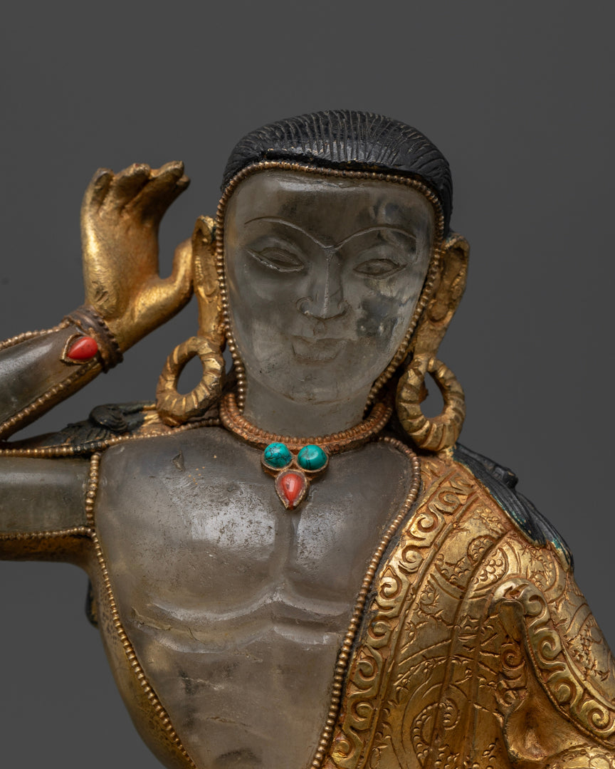 Crystal Milarepa Statue for Your Spiritual Practice