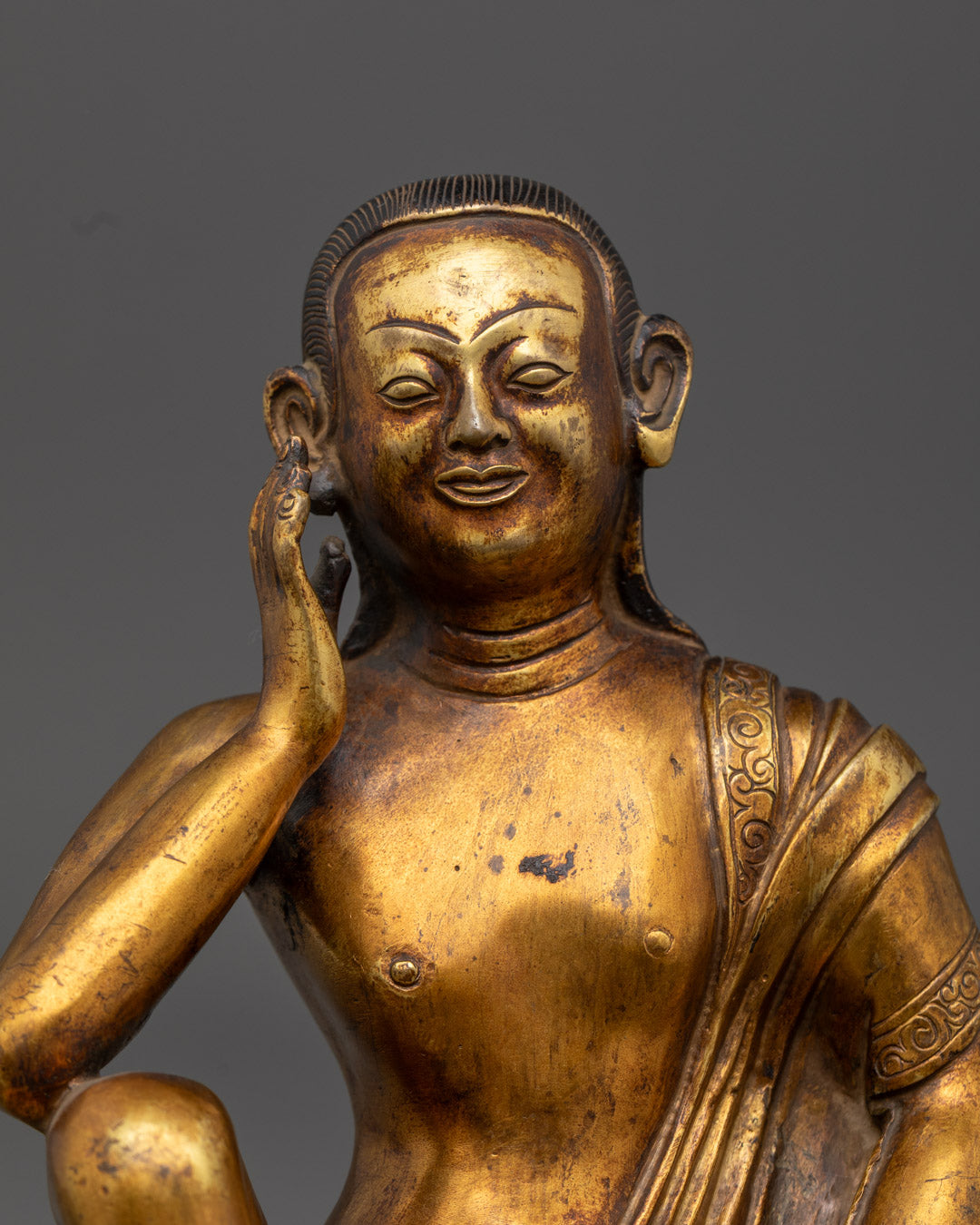 Antique Milarepa Statue | Tibetan Buddhist Sculpture