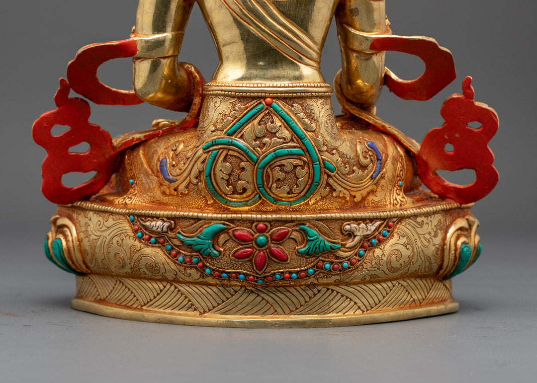 Gold-Gilded Mitrugpa Statue | Traditional Tibetan Art