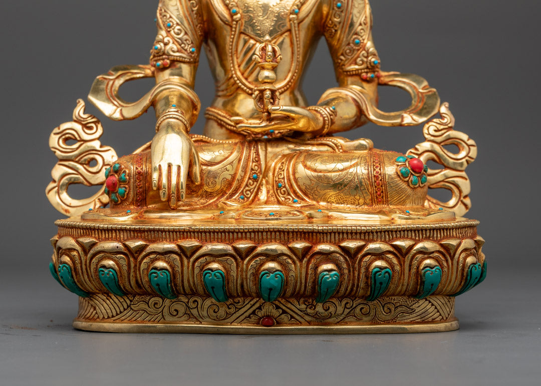 Gold-Gilded Mitrugpa Statue | Traditional Tibetan Art