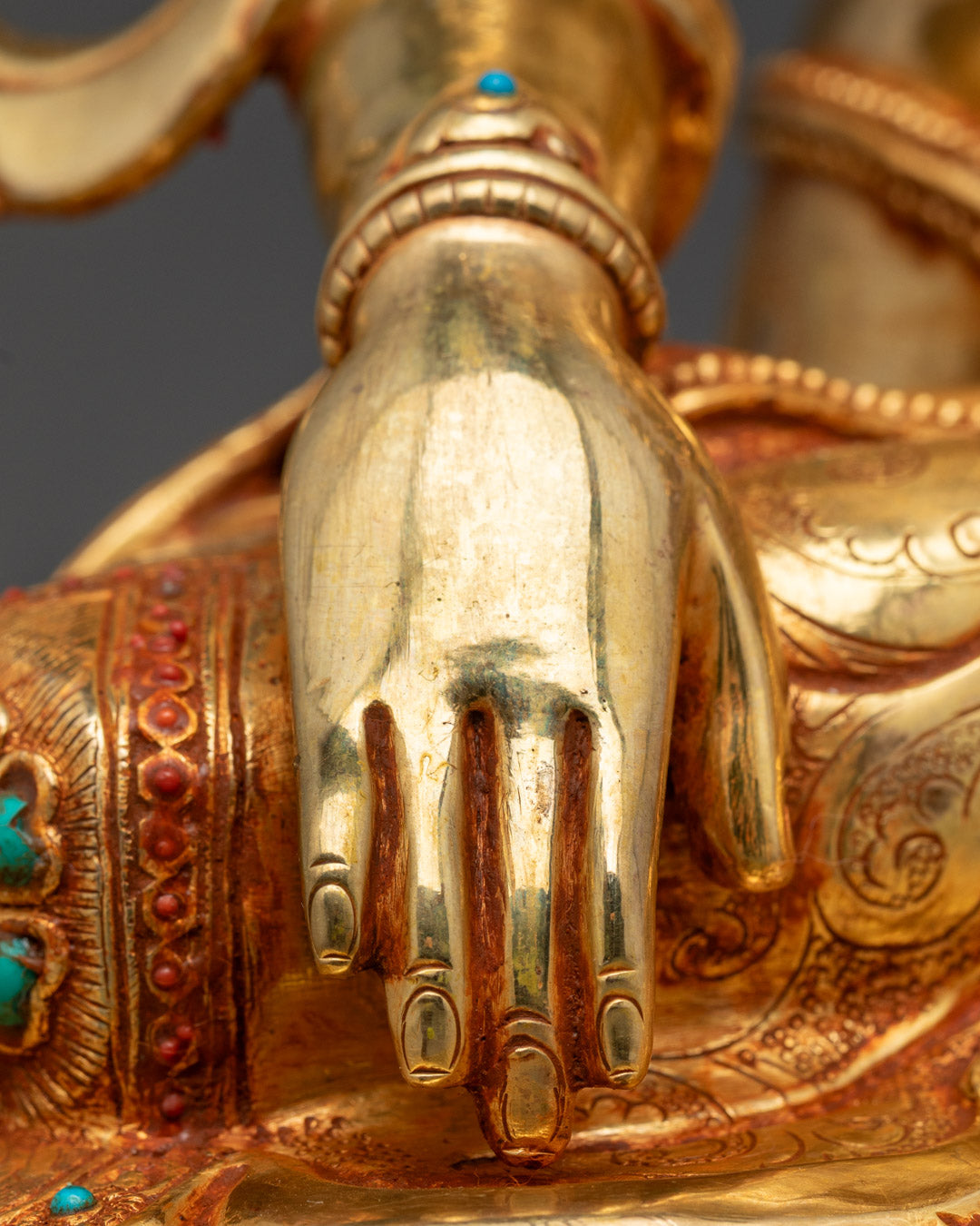 Gold-Gilded Mitrugpa Statue | Traditional Tibetan Art