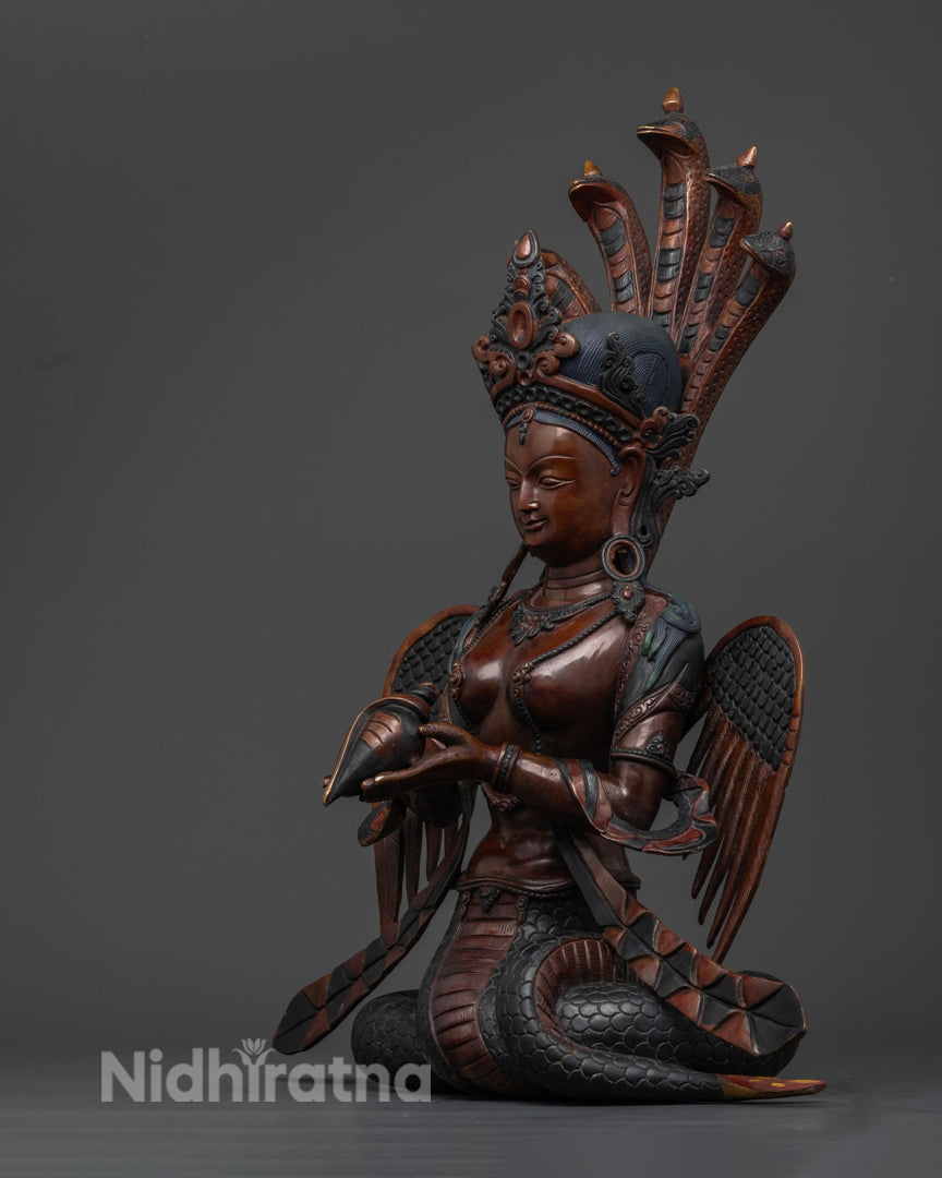 Nagakanya Statue: Handcrafted Divine Serpent Maiden Sculpture