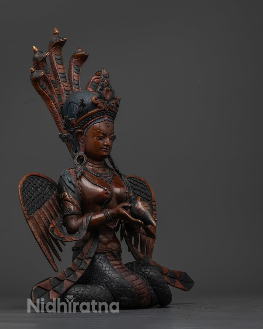 Nagakanya Statue: Handcrafted Divine Serpent Maiden Sculpture