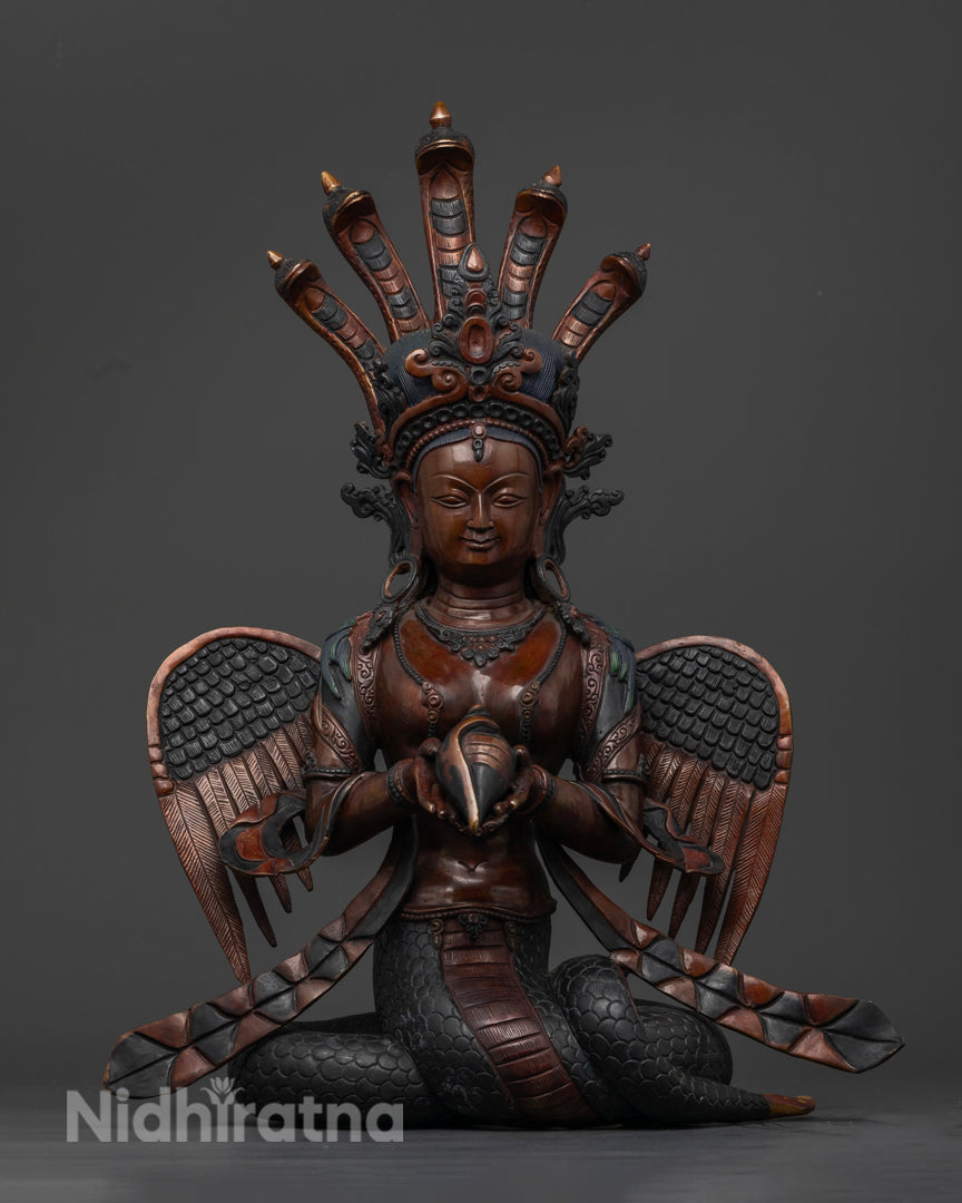 Nagakanya Statue: Handcrafted Divine Serpent Maiden Sculpture