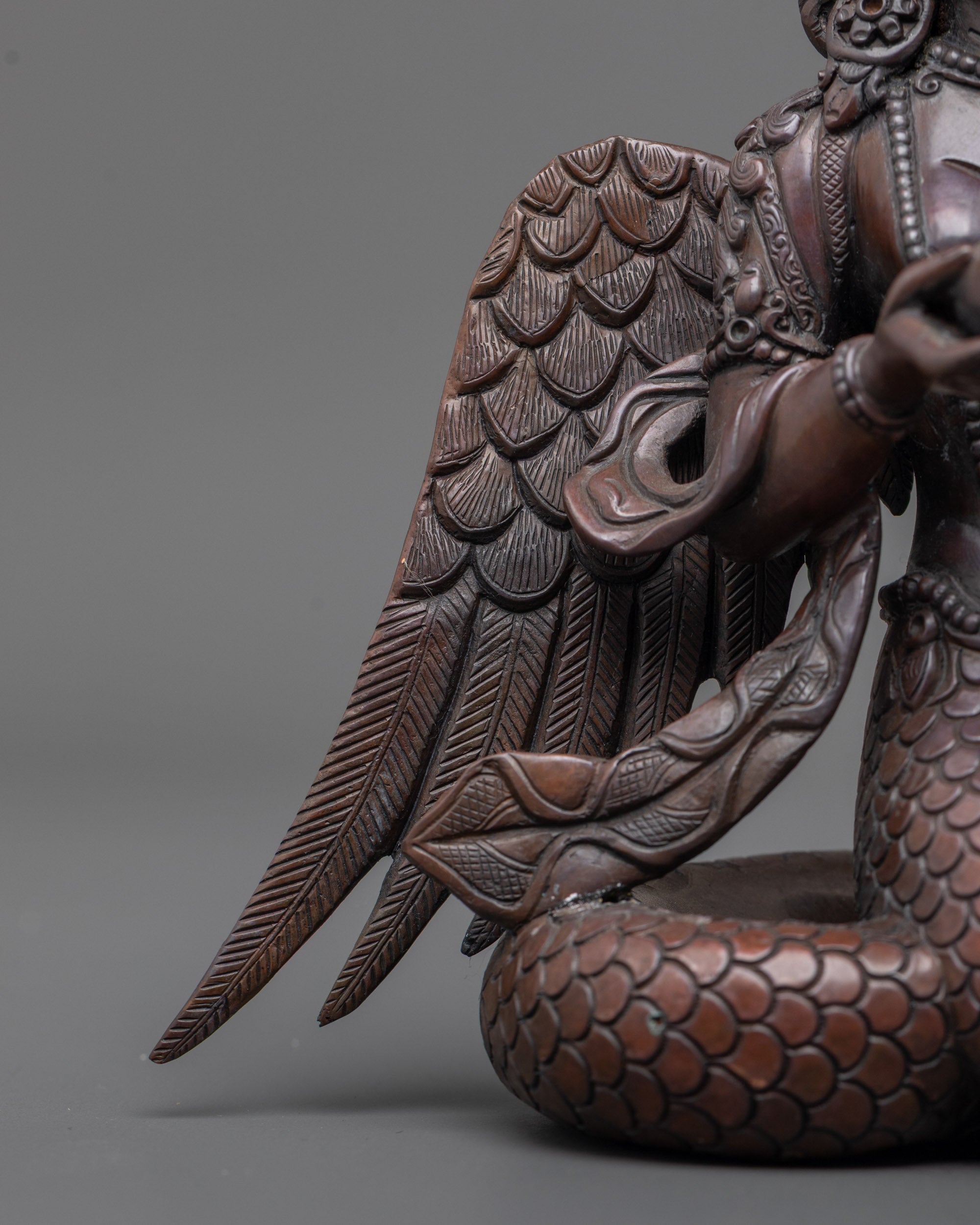Oxidized Naga Kanya Statue | Handmade Serpent Goddess Sculpture