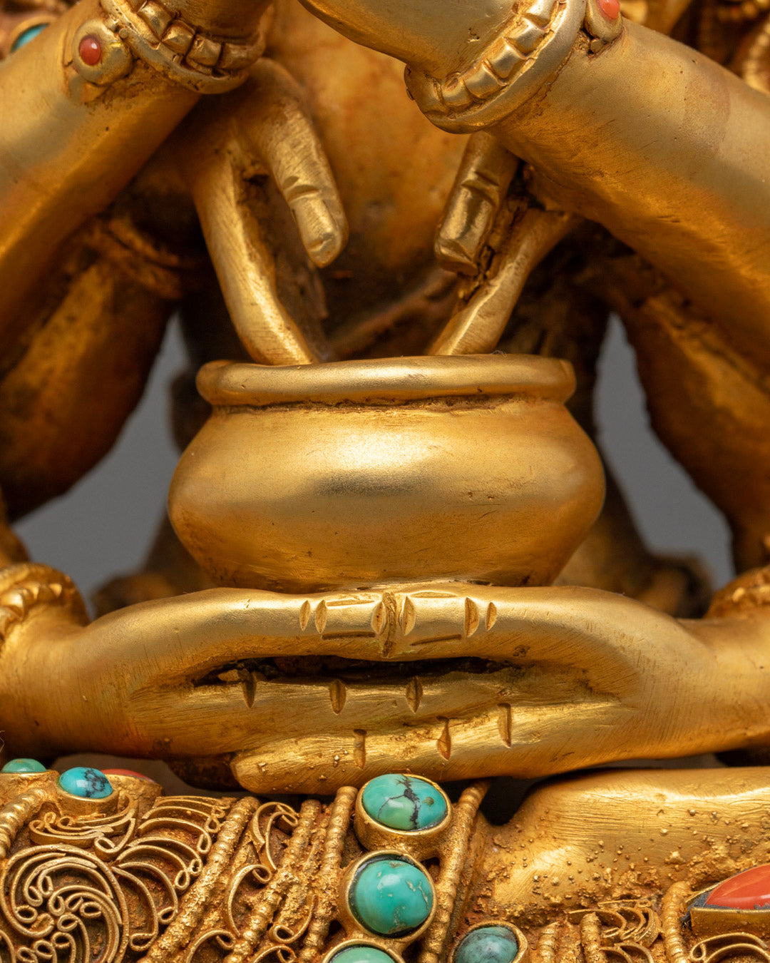 Hand-Carved Namasangiti Statue from Nepal