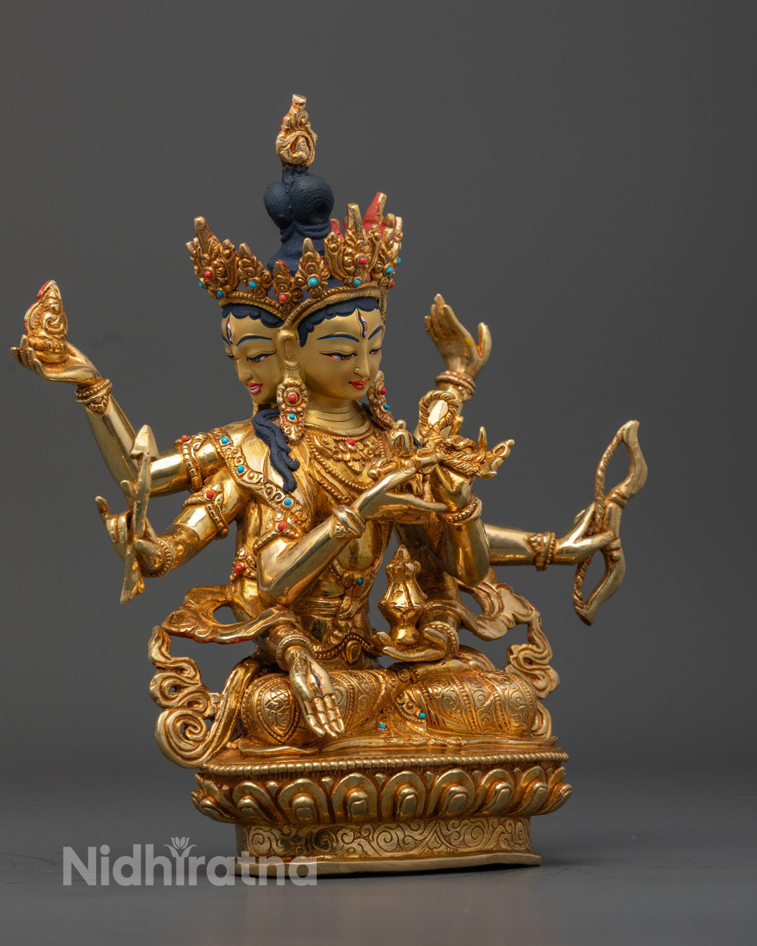 Tibetan Buddhist Namgyalma Statue | 24k Gold-Plated