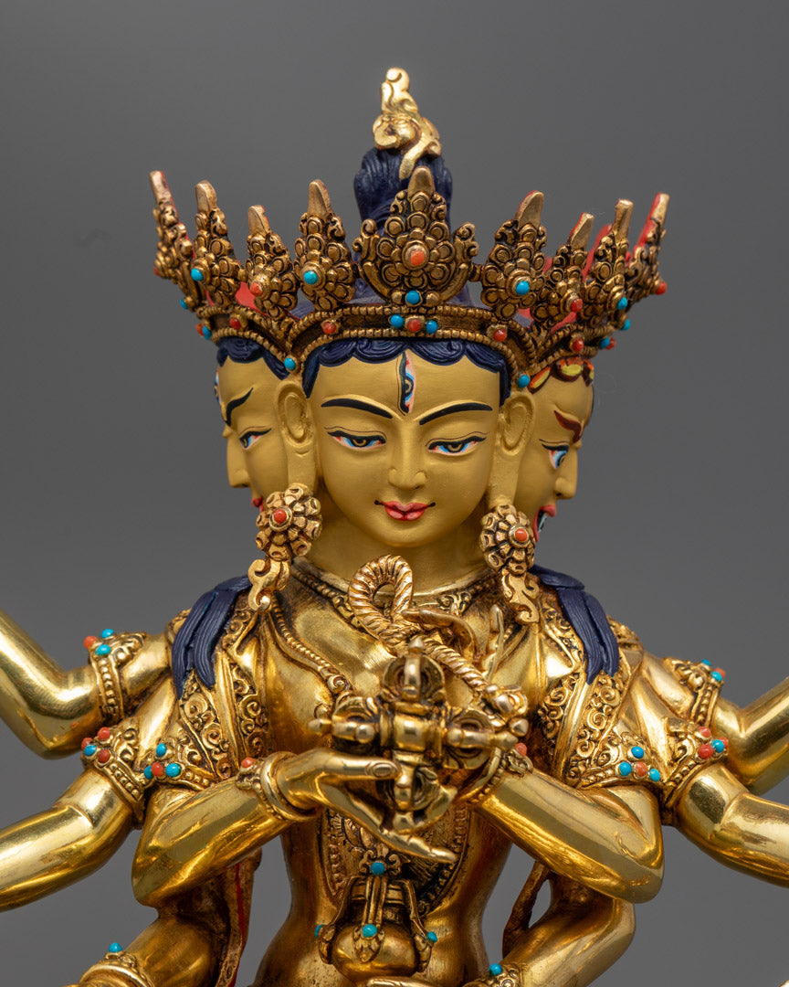 Tibetan Namgyalma Statue | 24K Gold Gilded Copper