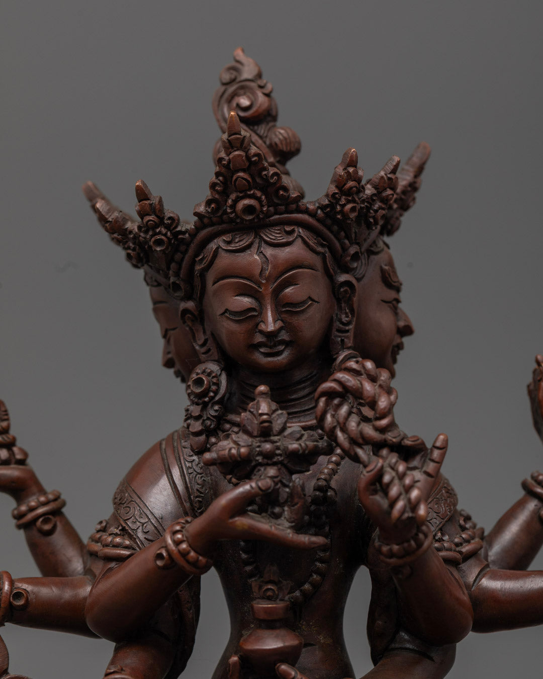 Tibetan Oxidized Namgyalma(Ushnishavijaya) Statue