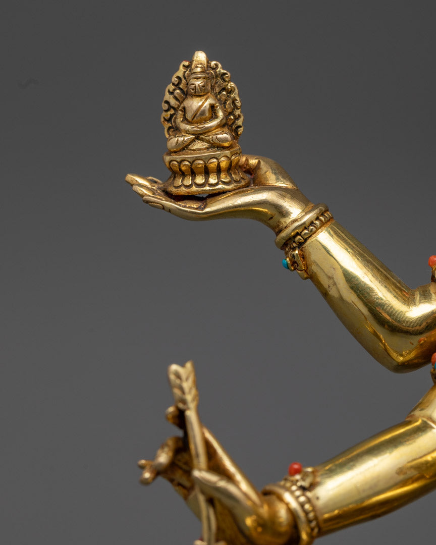 Tibetan Namgyalma Statue | 24K Gold Gilded Copper