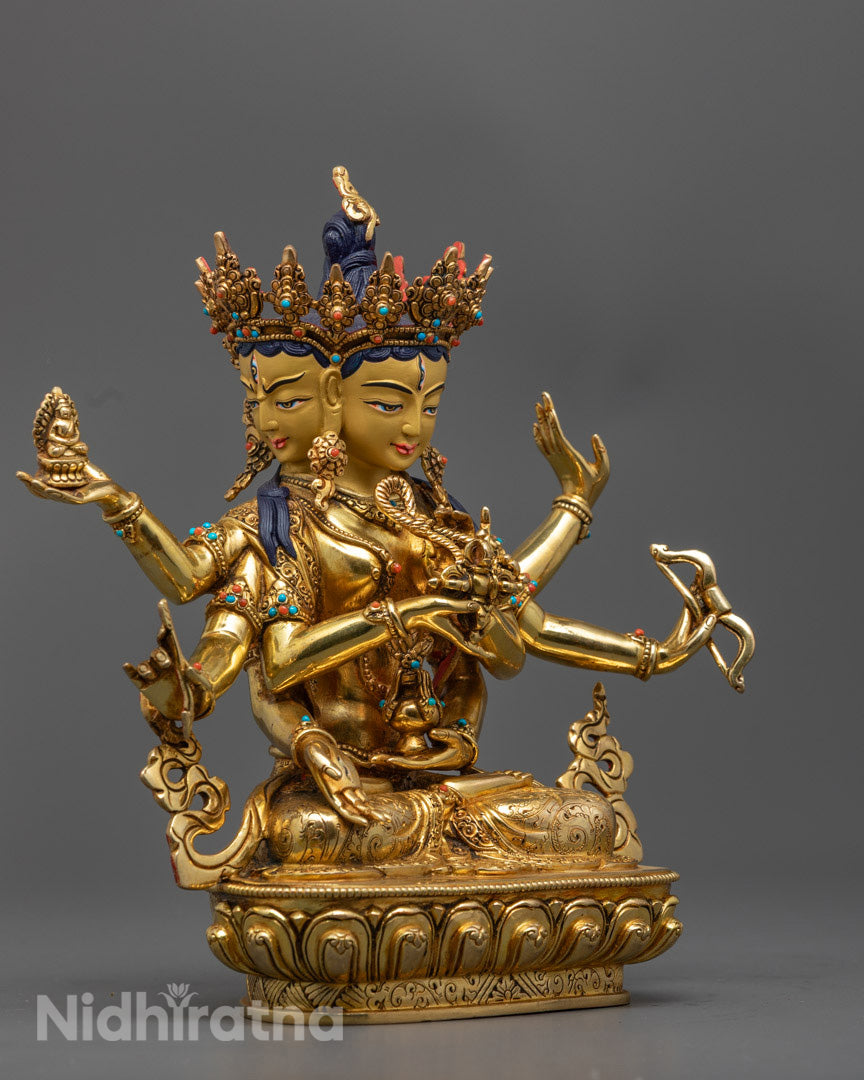 Tibetan Namgyalma Statue | 24K Gold Gilded Copper