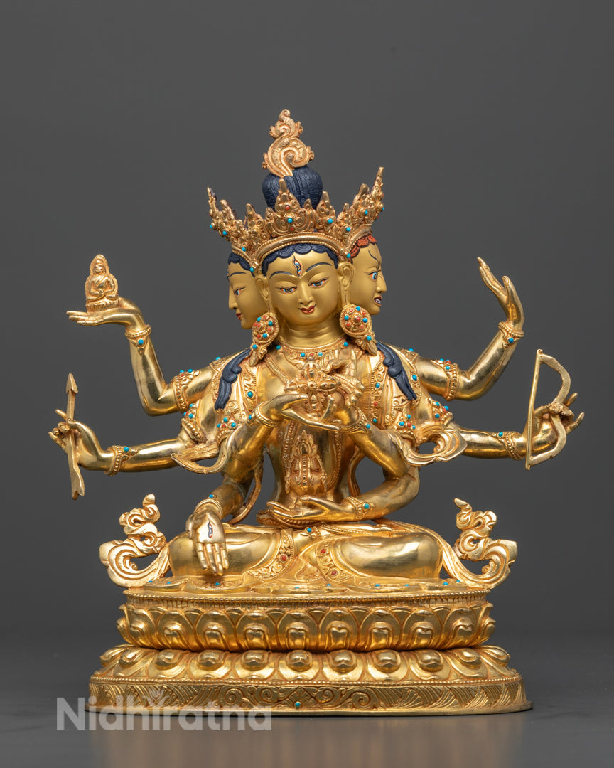 White Tara Statue with Other Deities | Long Life Deities