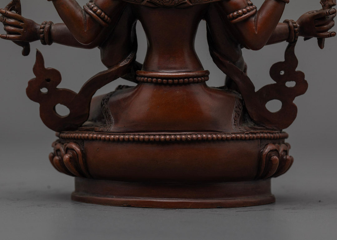 Tibetan Oxidized Namgyalma(Ushnishavijaya) Statue