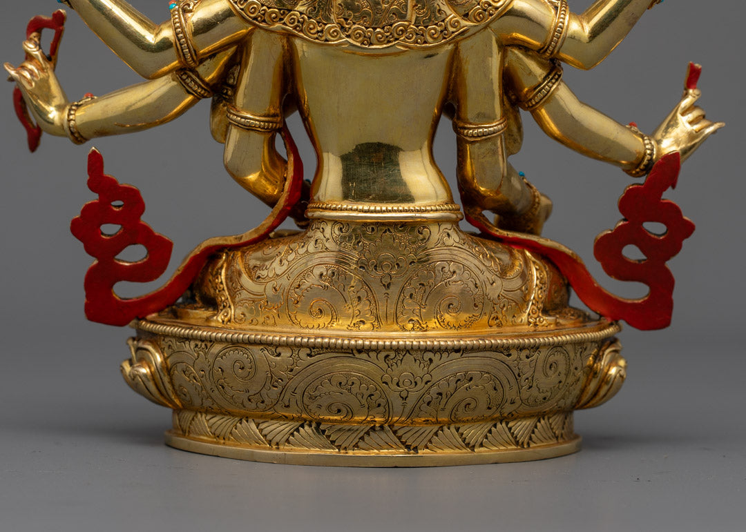 Tibetan Namgyalma Statue | 24K Gold Gilded Copper