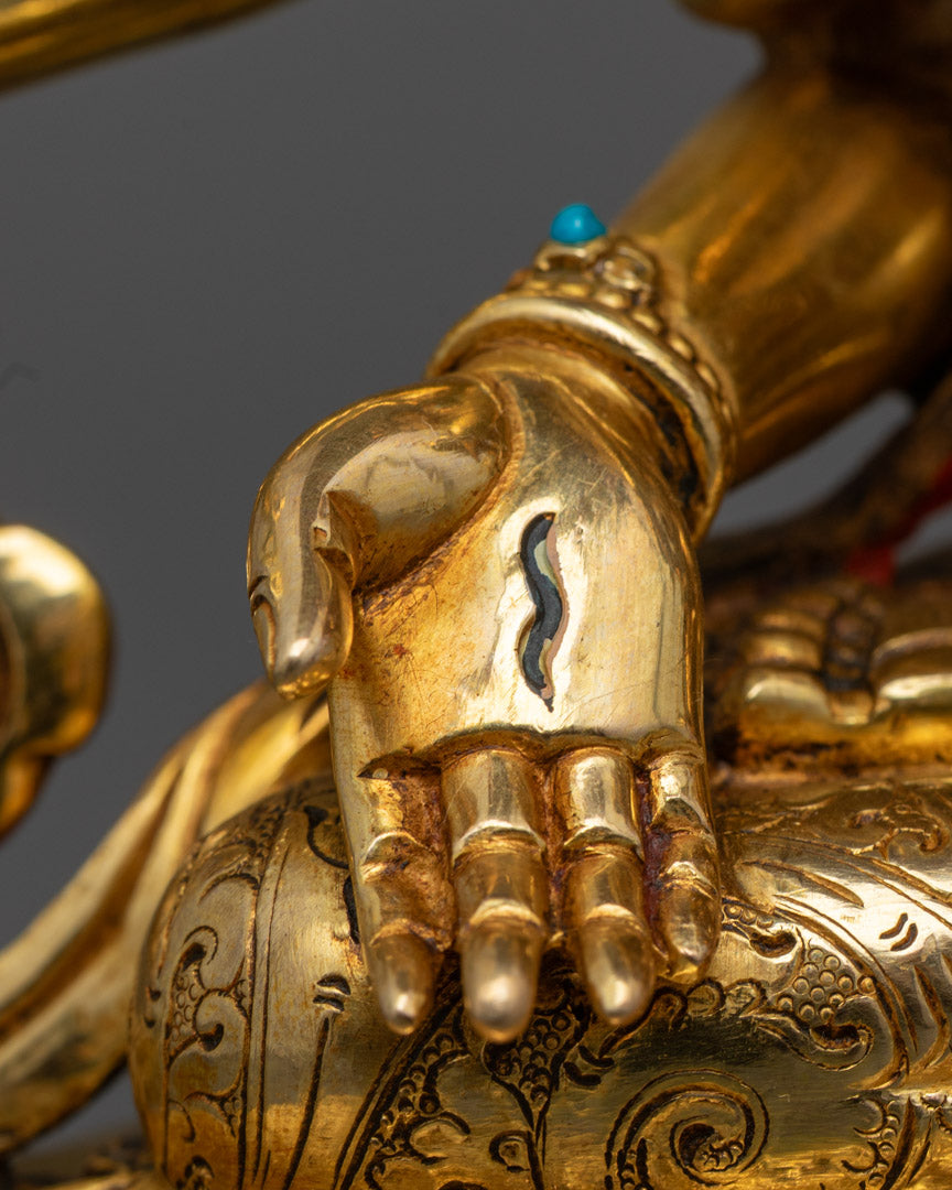 Tibetan Namgyalma Statue | 24K Gold Gilded Copper