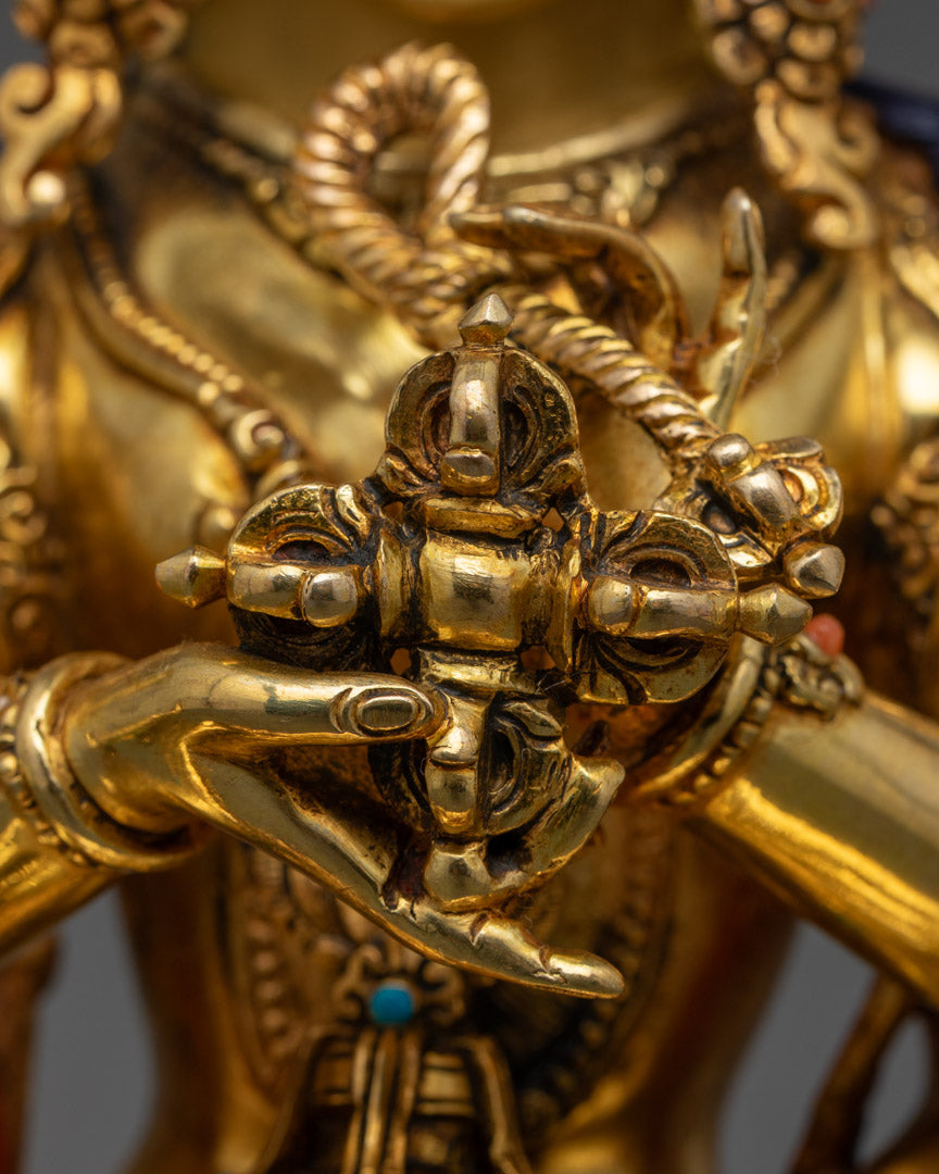 Tibetan Namgyalma Statue | 24K Gold Gilded Copper