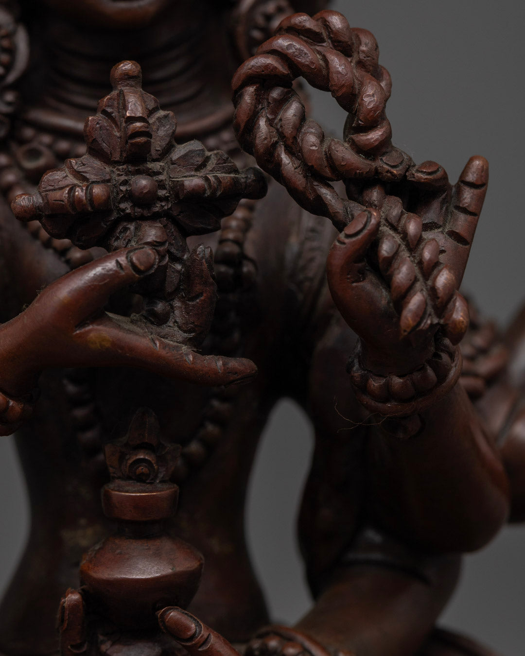 Tibetan Oxidized Namgyalma(Ushnishavijaya) Statue