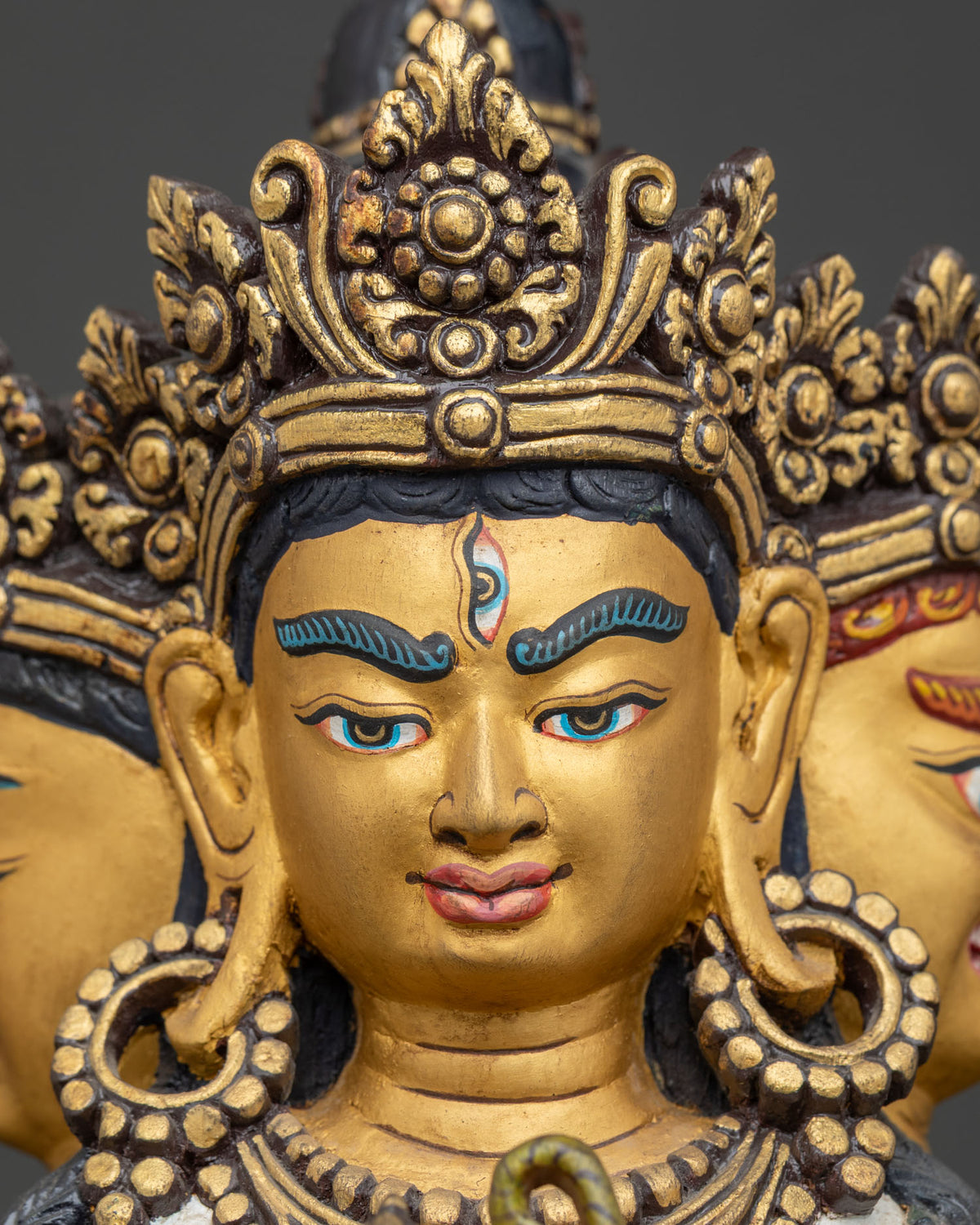 Colorful Ushnishavijaya Namgyalma Statue | Wooden Buddhist Sculpture