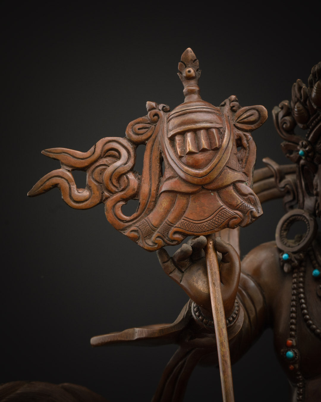 Oxidized Statue of Namtoshe or Vaishravana | Guardian of Wealth