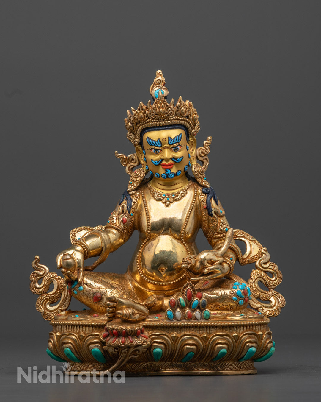 Nepalese Dzambhala Statue | Gold-Gilded for Good Fortune