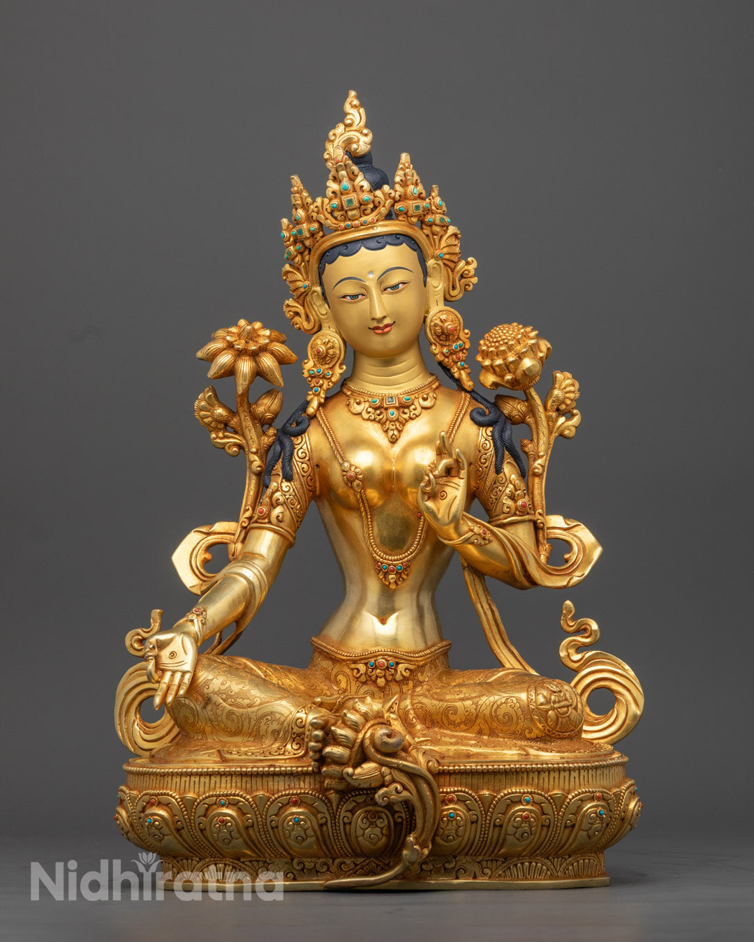 Nepalese Green Tara Statue | Spiritual Home Decor