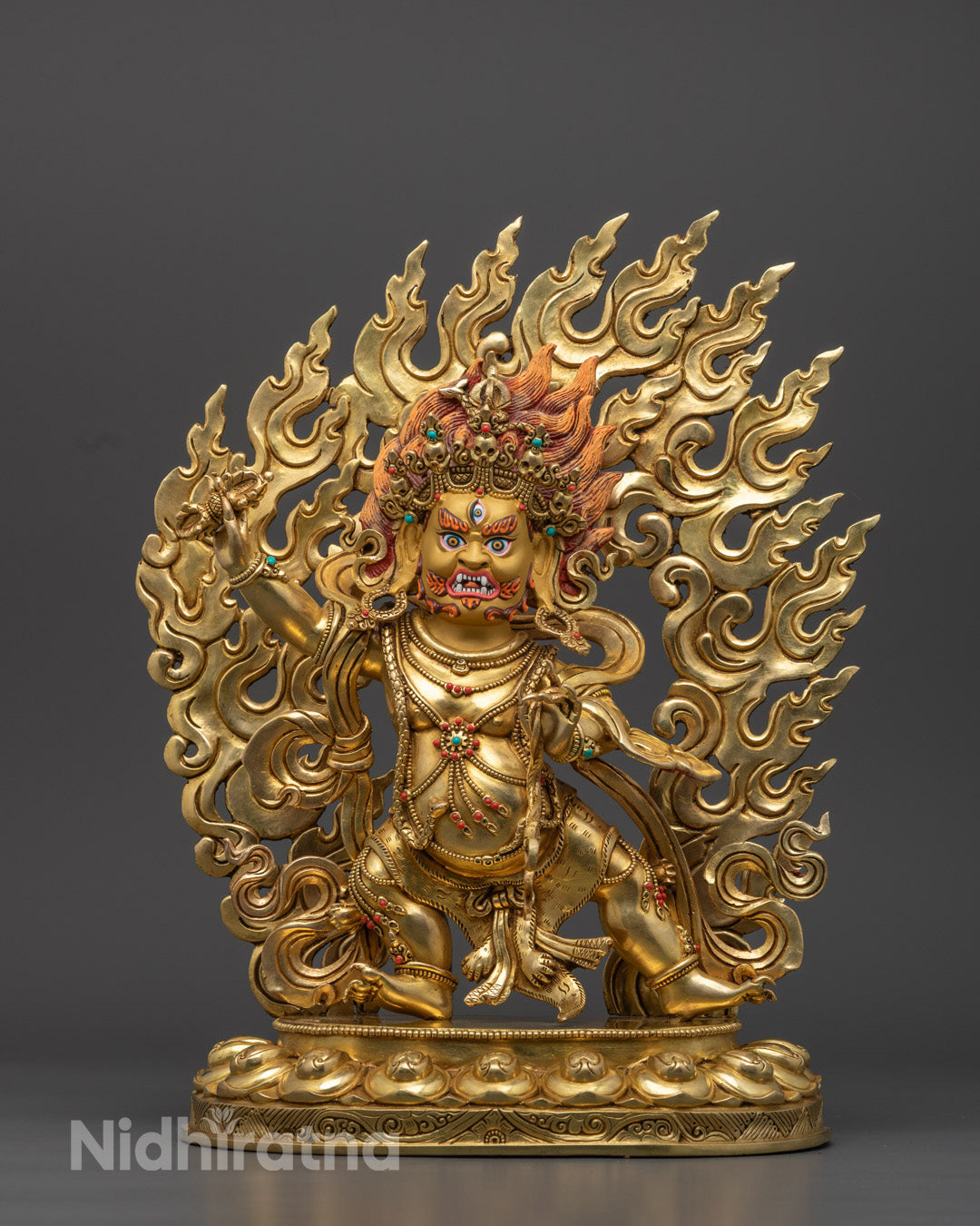 Nepalese Vajrapani Statue | Handcrafted Wrathful Figurine