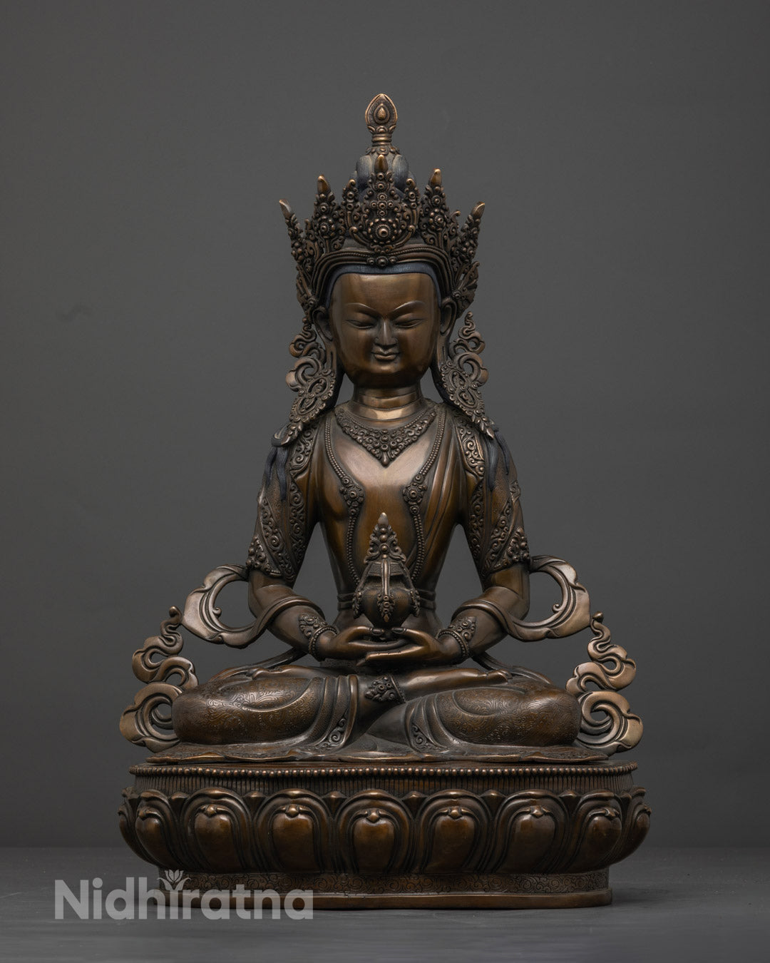 Oxidized Amitayus Statue | Himalayan Sacred Art