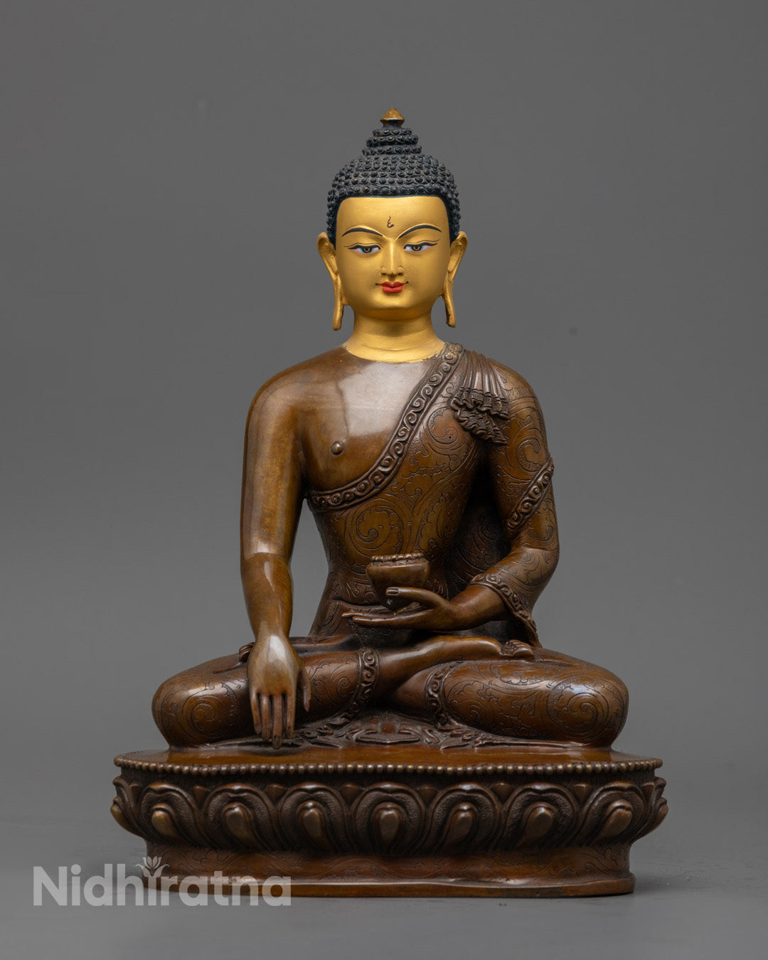 Oxidized Shakyamuni Buddha Meditation Statue