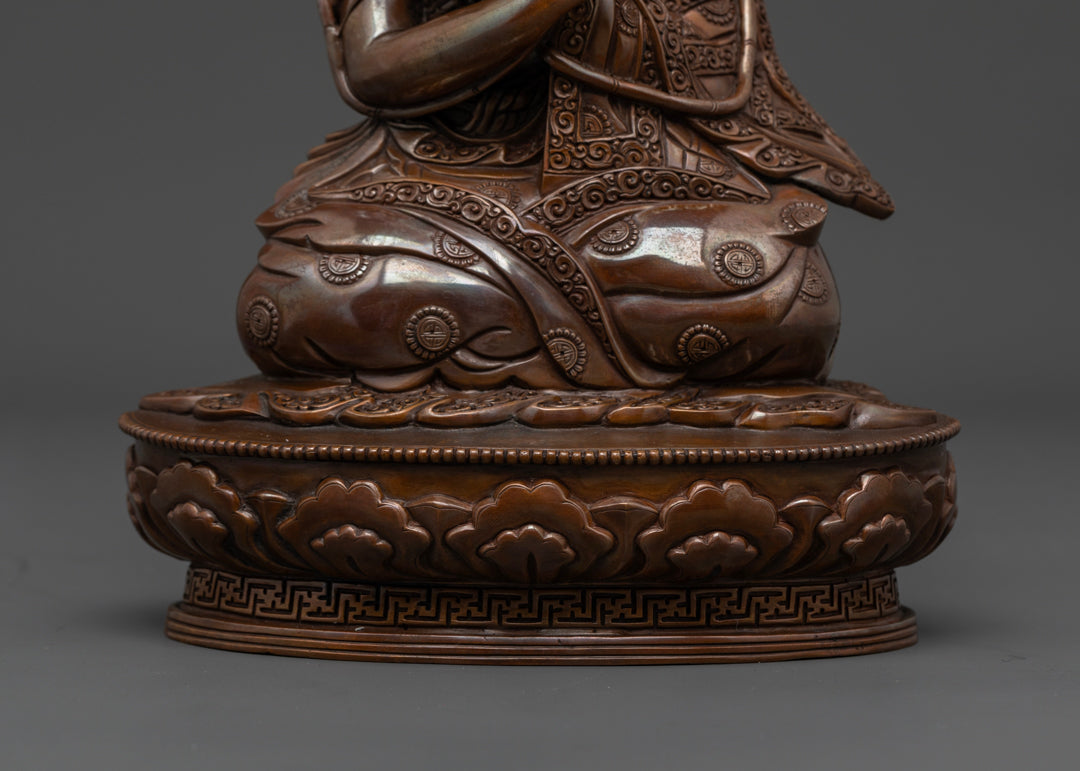 16th Karmapa for home or meditation space | Sacred 16th Karmapa artwork | Oxidized copper 16th Karmapa statue