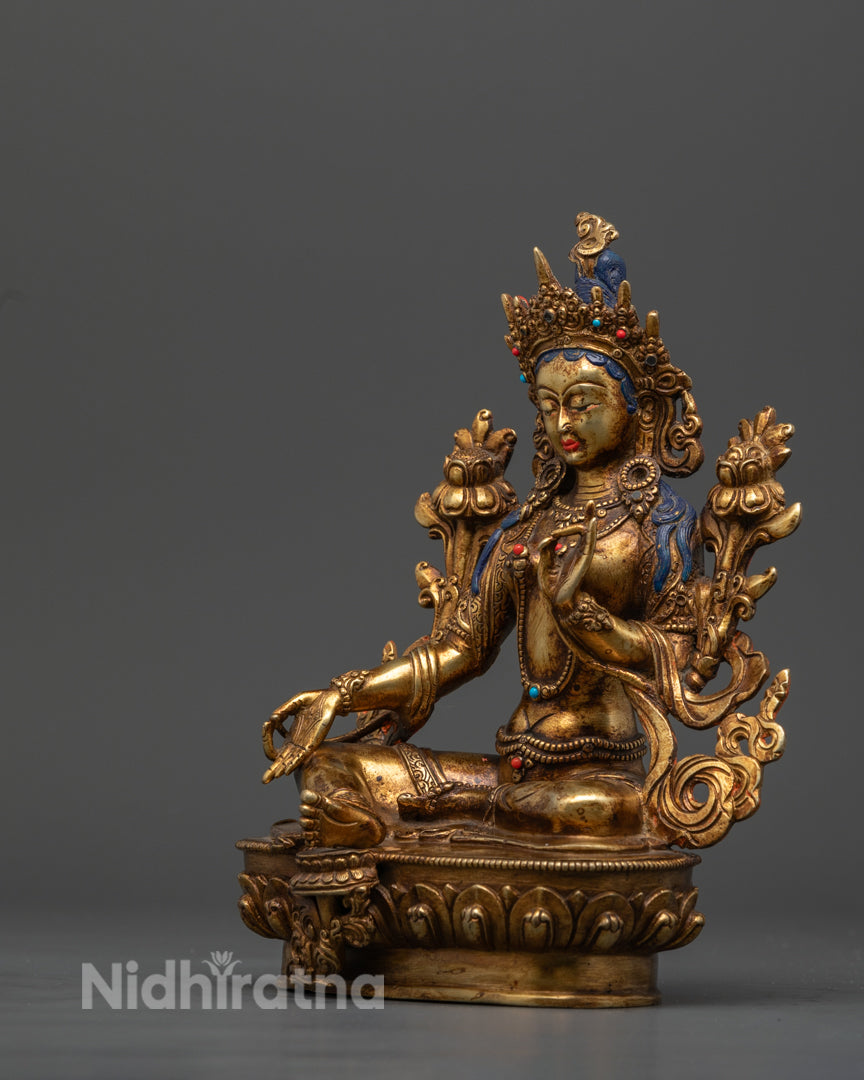 Sacred Antique Green Tara Statue