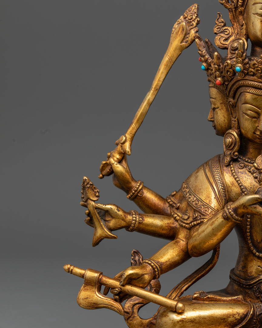 Sacred Maha Manjushri Statue | Authentic Tibetan Sculpture