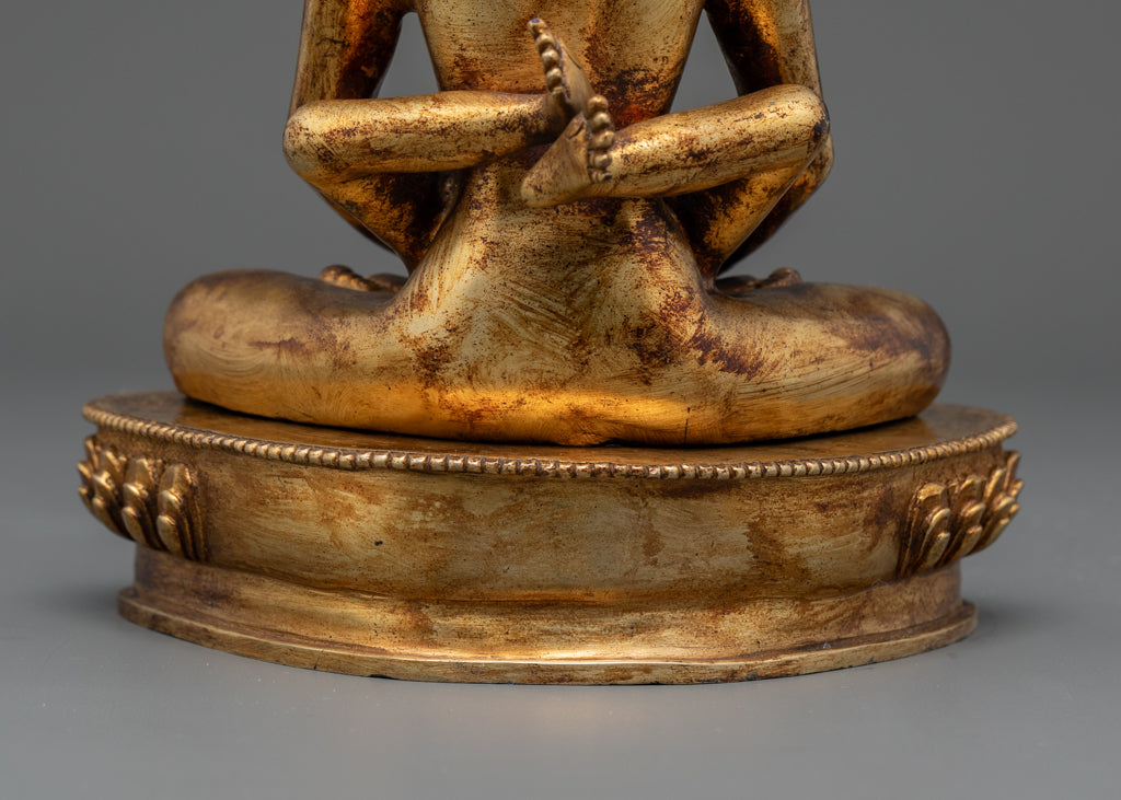 Antique Samantabhadra Statue | Gold-Gilded Tibetan Sculpture
