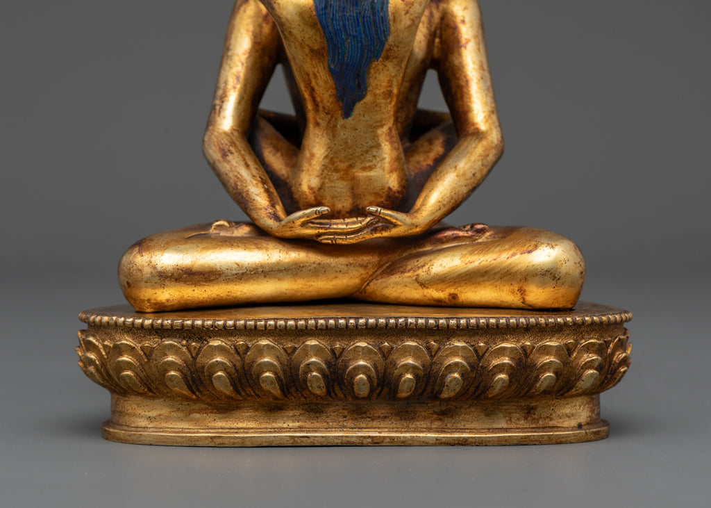 Antique Samantabhadra Statue | Gold-Gilded Tibetan Sculpture