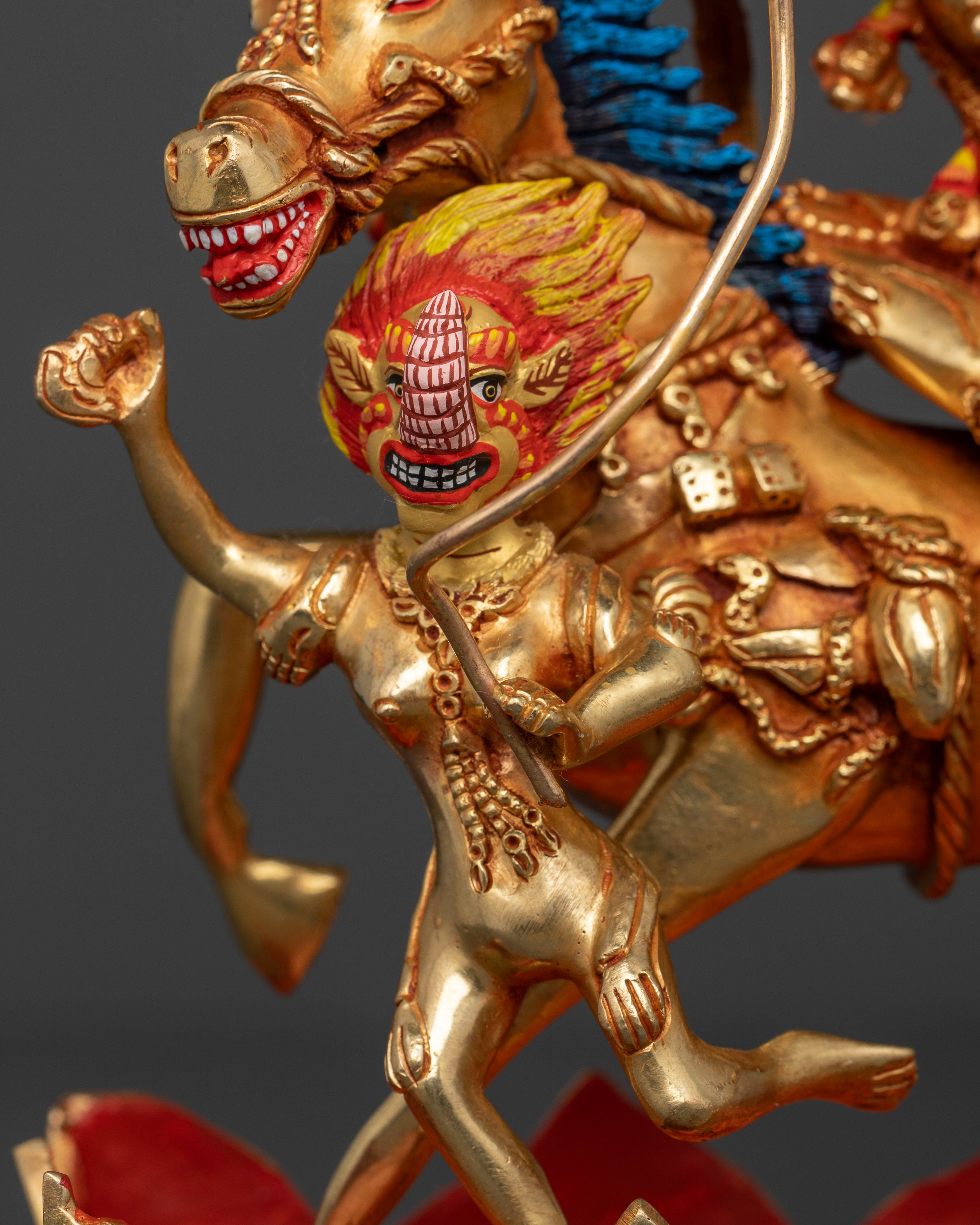 Fierce Palden Lhamo with Fiery Backdrop