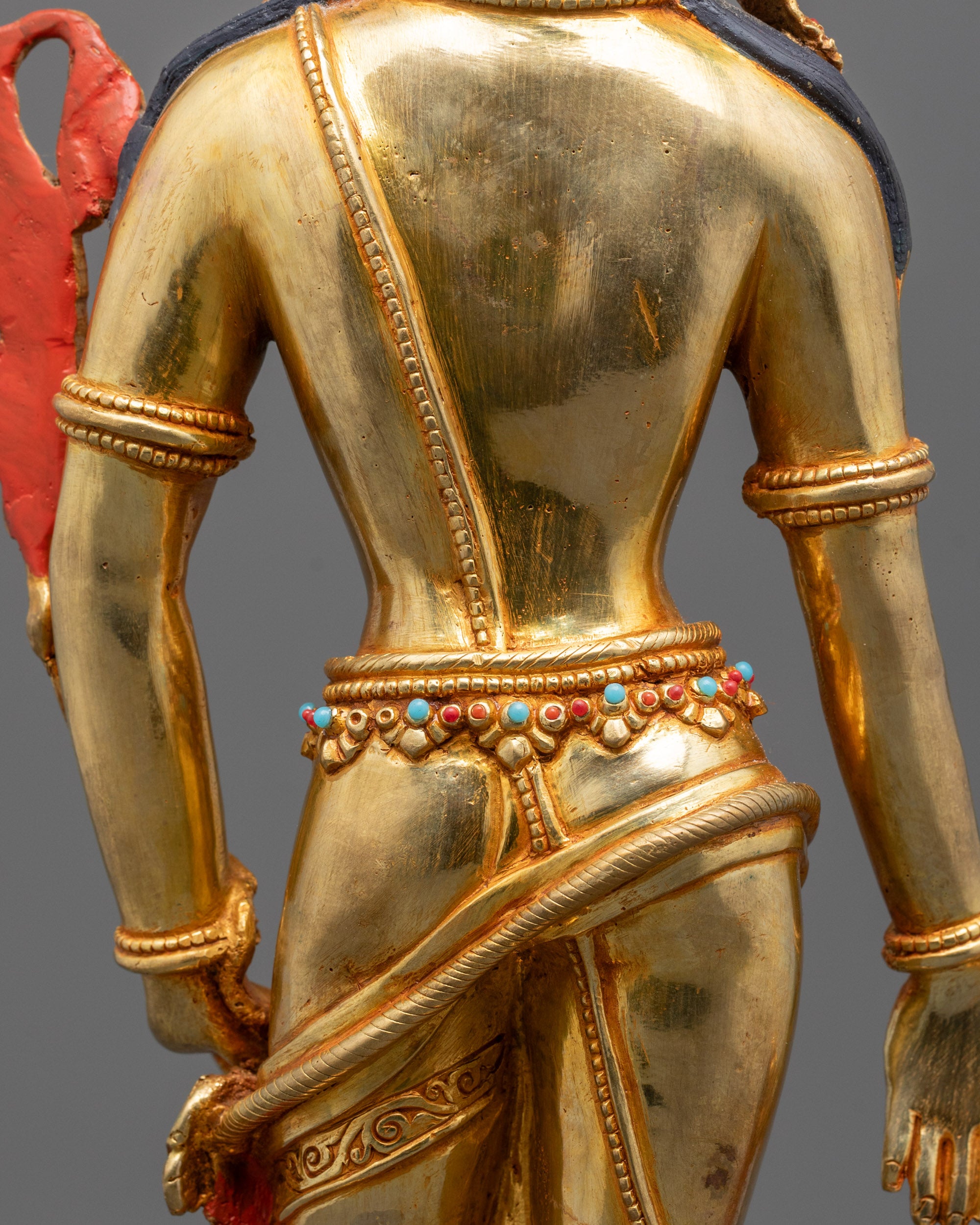 Hand-Carved Bodhisattva Padmapani Statue with Lotus