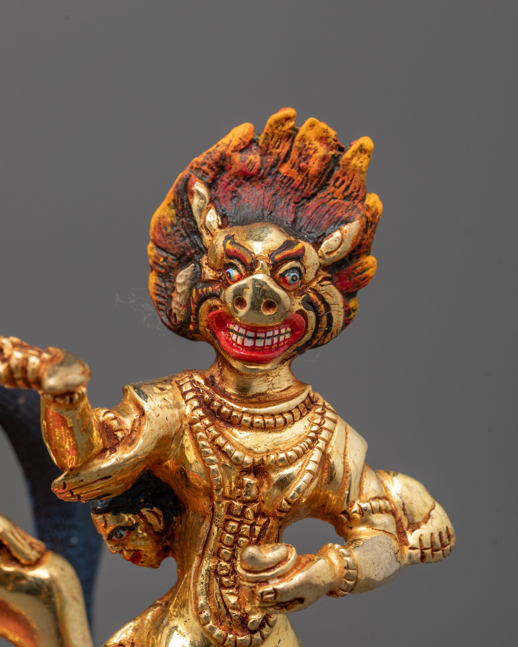Traditional Palden Lhamo Statue | Hand-Carved Tibetan Guardian Figure