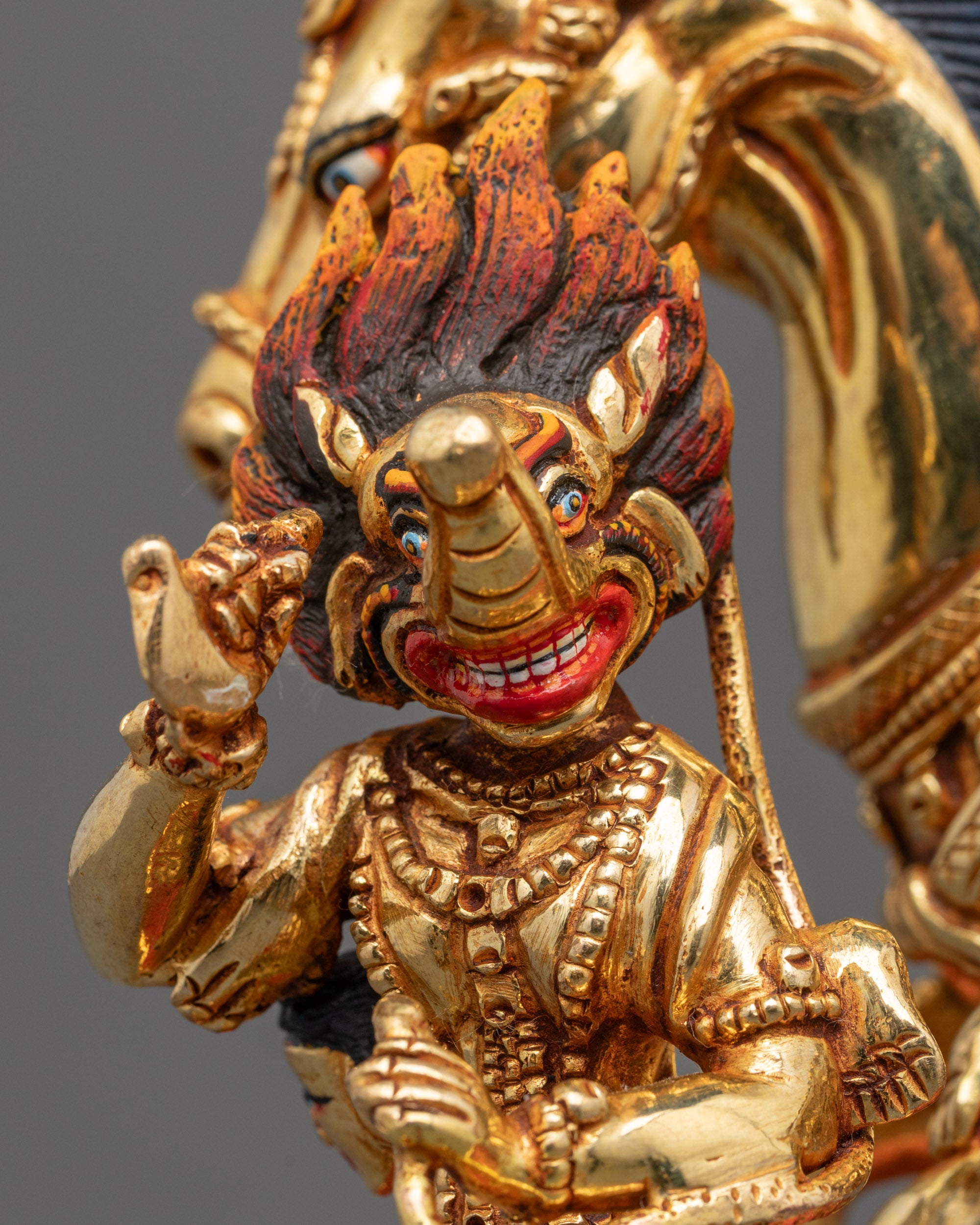 Traditional Palden Lhamo Statue | Hand-Carved Tibetan Guardian Figure