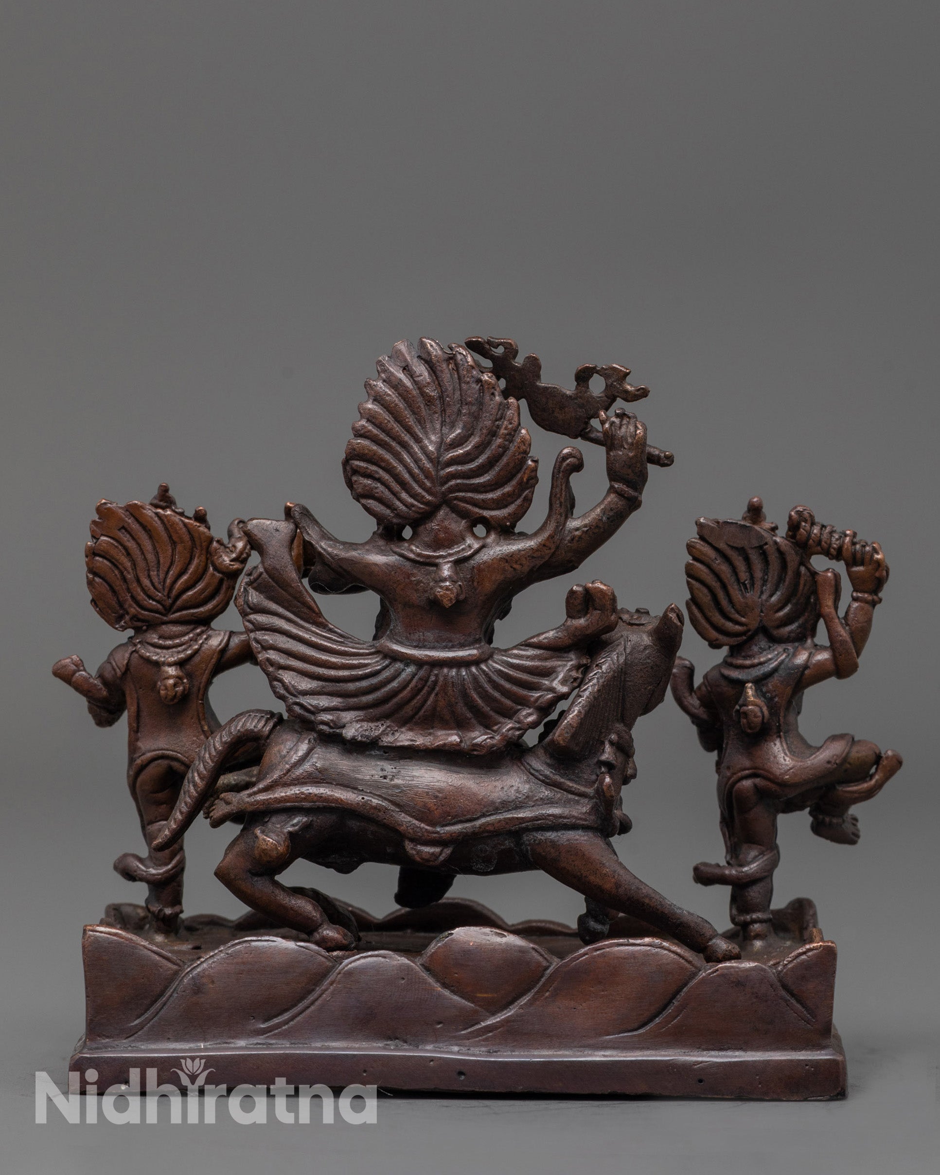 Palden Lhamo Statue | Oxidized Copper Sculpture of Fierce Deity