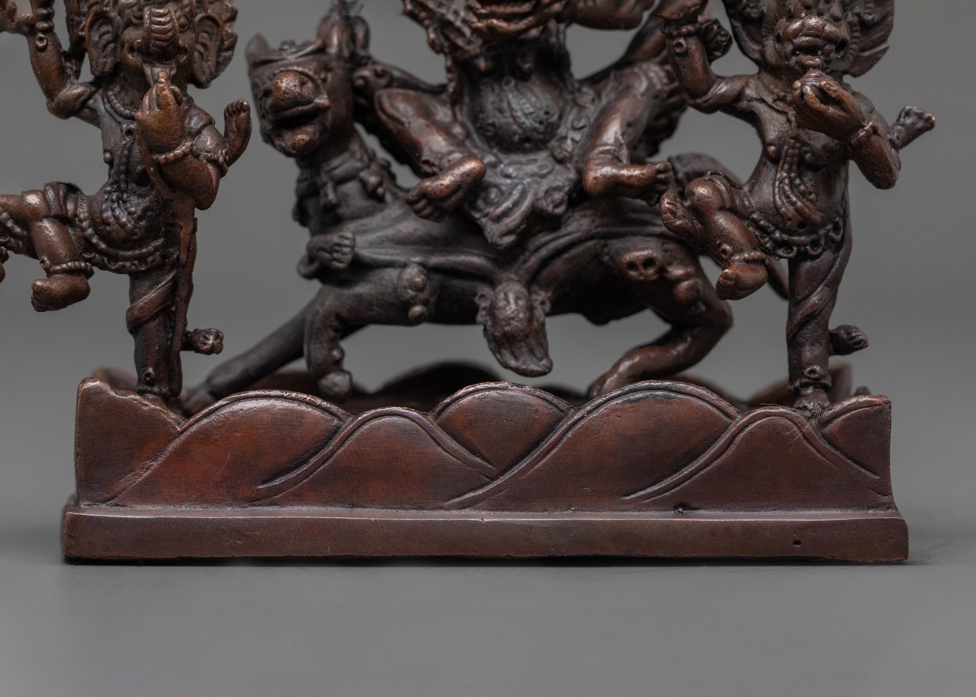 Palden Lhamo Statue | Oxidized Copper Sculpture of Fierce Deity
