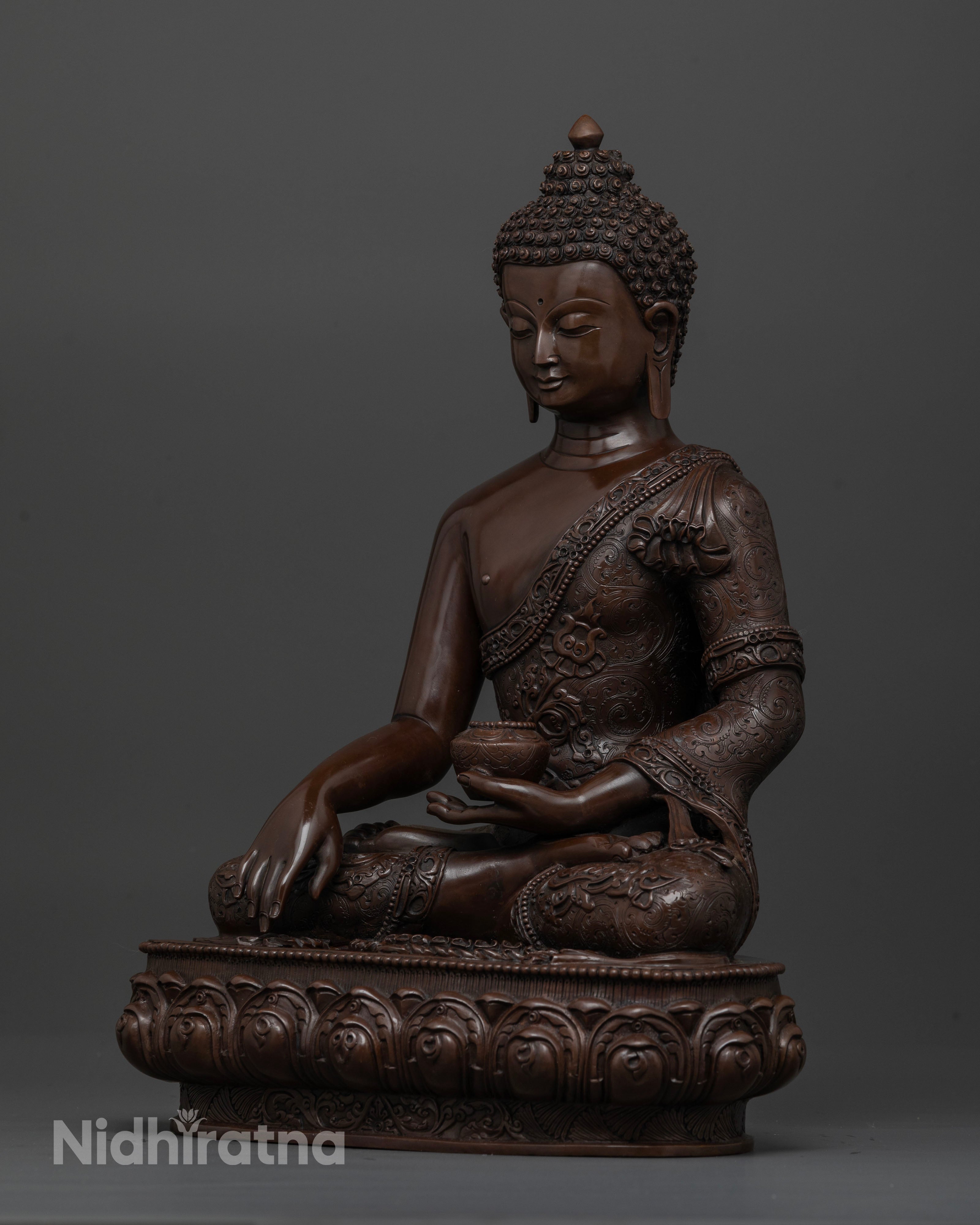 Authentic Oxidized Buddha Shakyamuni Statue