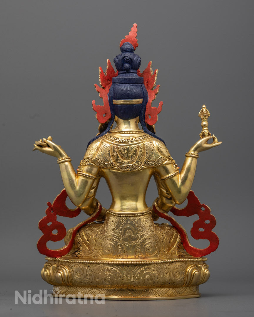 Handcrafted Prajna Paramita Statue | Handcrafted 24K Gold Statue