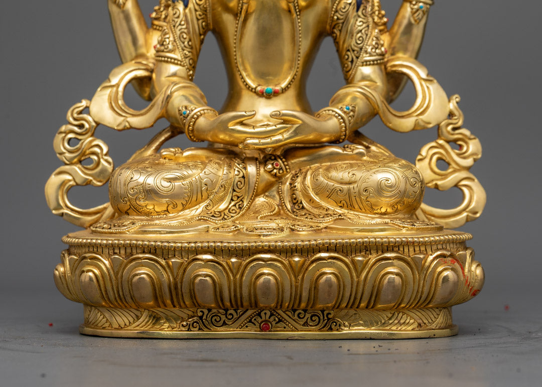 Handcrafted Prajna Paramita Statue | Handcrafted 24K Gold Statue