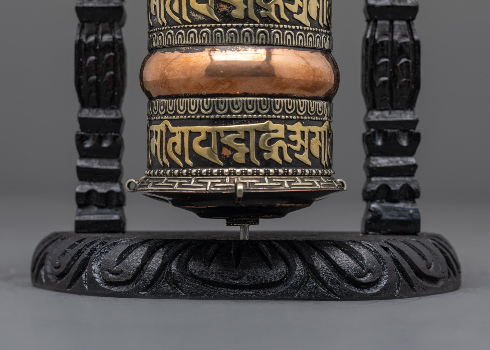 Artisan-Made Copper Tibetan Prayer Wheel | Spiritual Healing Spinner