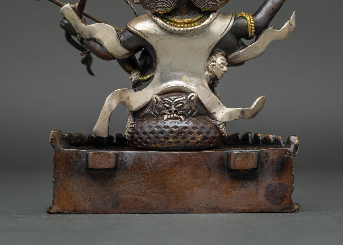 Wrathful Rahula Statue Set | Tibetan Buddhist Altar Decor from Nepal