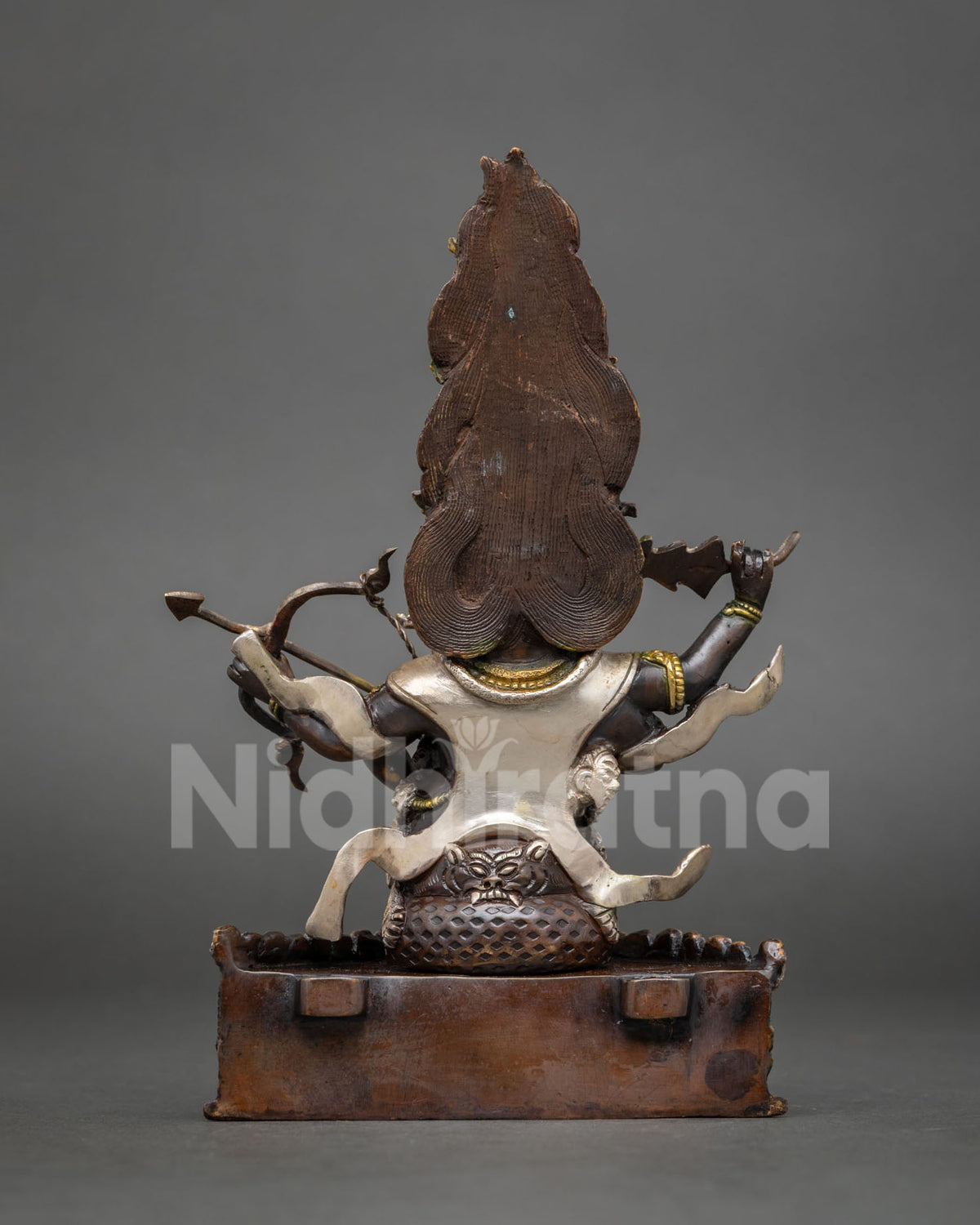 Wrathful Rahula Statue Set | Tibetan Buddhist Altar Decor from Nepal