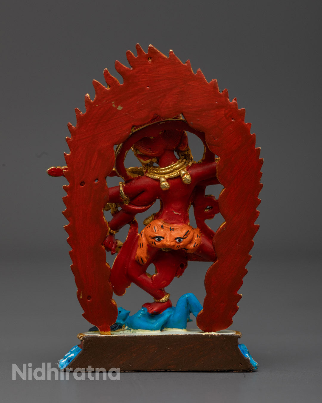 Kurukulla Statue Showing Detailed Robes and Mantra Chamber | Traditional Nepalese Craftsmanship