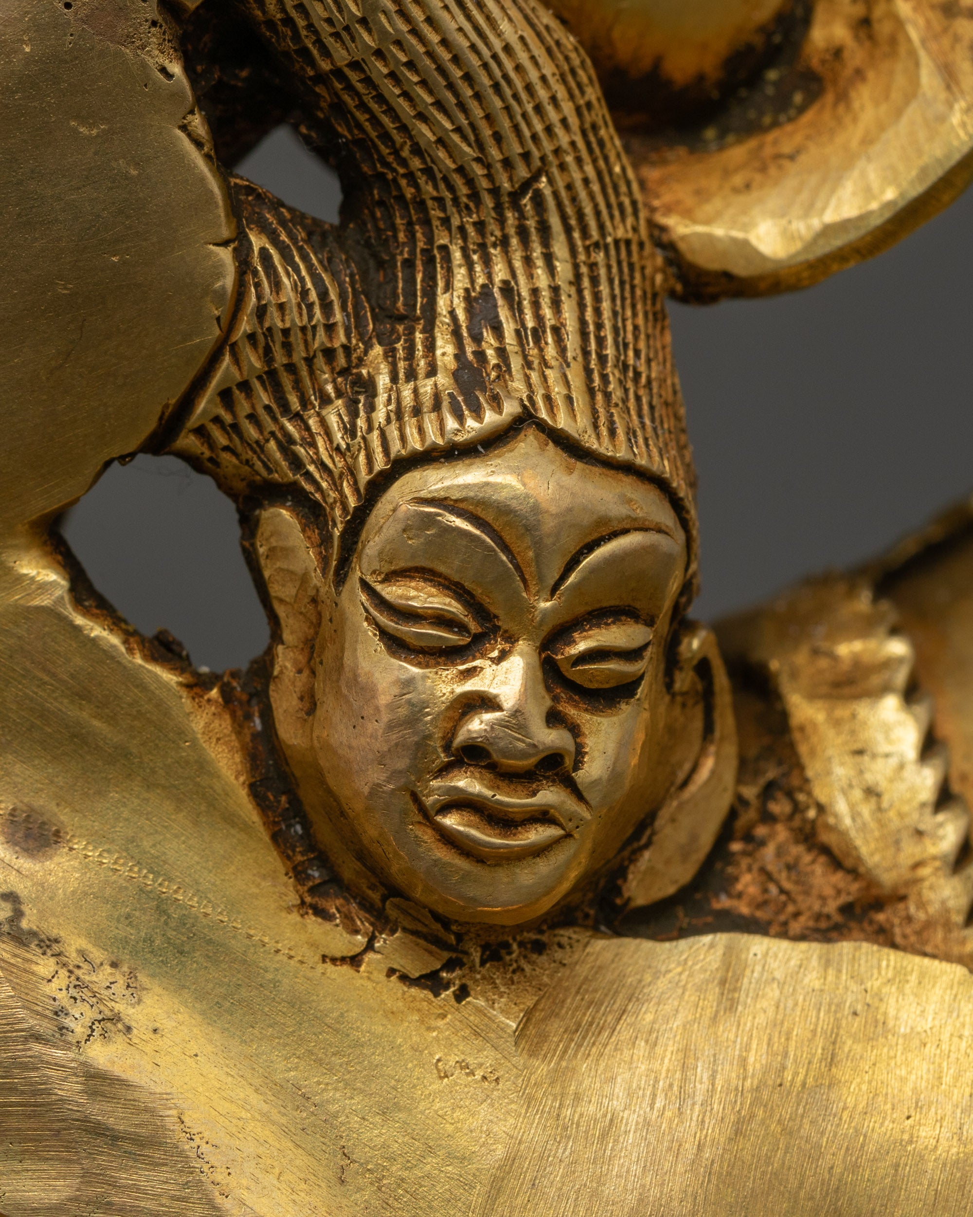 Rear View Showing Fiery Halo of Brahmanrupa Statue